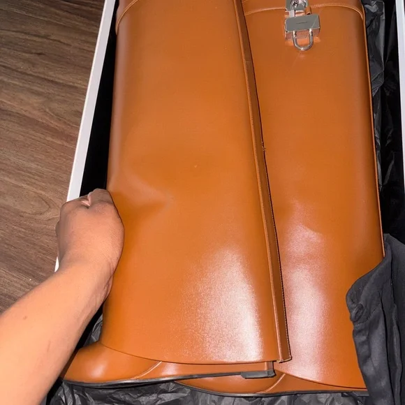 ICONIC Givenchy Shark Lock Boots Tan Leather Size 39 Discontinued Worn Once - Picture 4 of 13
